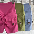 Nude High Waist Peach Butt Sport With Pocket Yoga Shorts Leggings Quick Drying Gym Training  Cycling Outdoor sports Shorts - Matrix Studios
