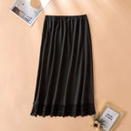 Thin Ice Silk Modal Female Half Length Skirt Lace Anti-Penetrating Underskirt Anti-glare Mesh Flower Innerwear Short Skirt Women - Matrix-studios.com