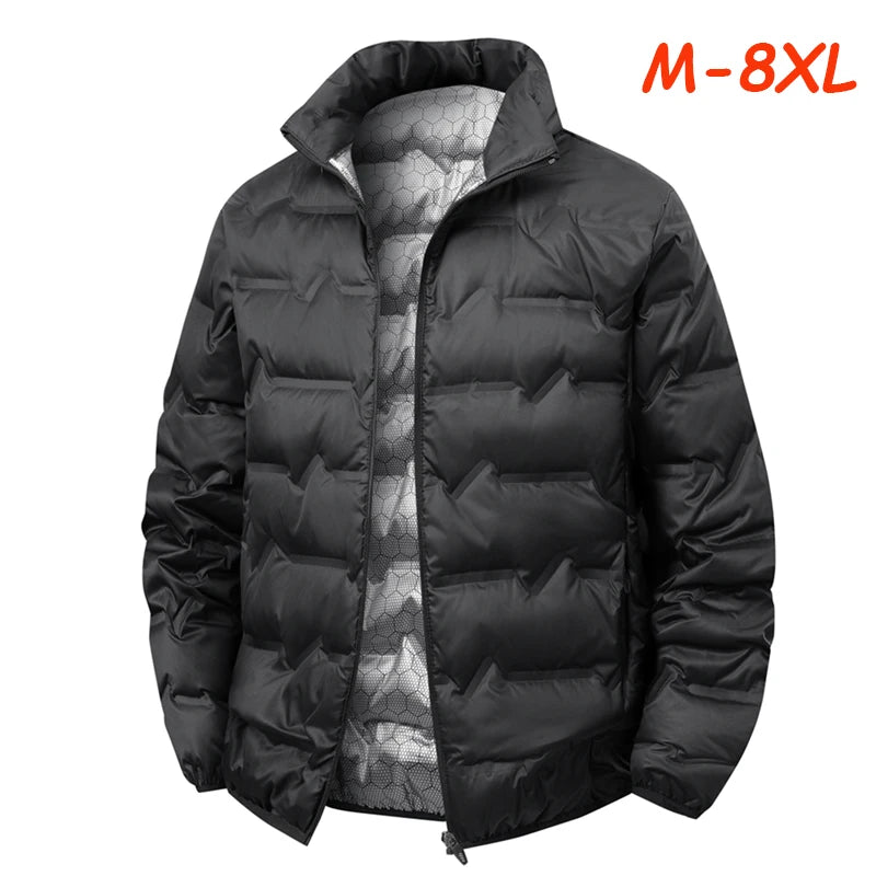 Men Winter New White Duck Down Jacket Warm Thick Stand Collar Windproof Puffer Jacket High Quality Waterproof Jacket Male 8XL - Matrix Studios