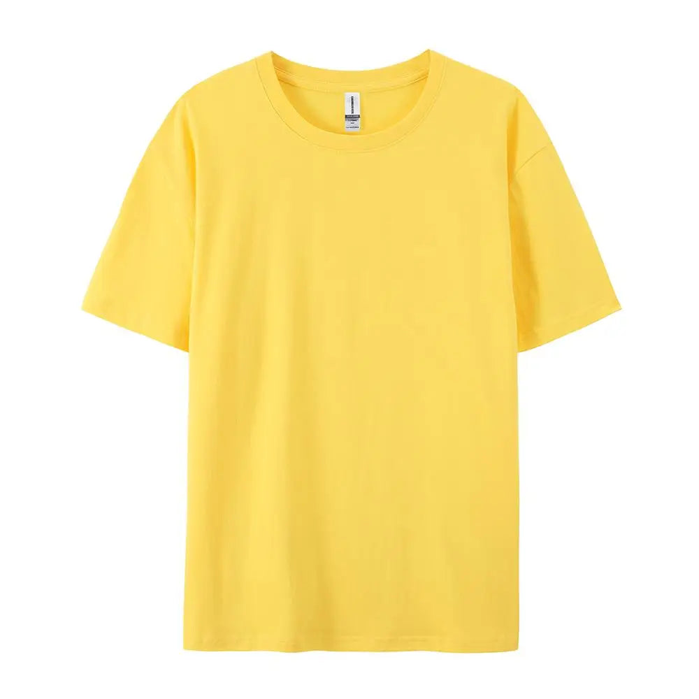 Loose Cotton Solid Tshirts Men Woman Short Sleeve Fashion Brand Trend Couple Clothing Tees Customized Candy Color Summer Tops - Matrix Studios