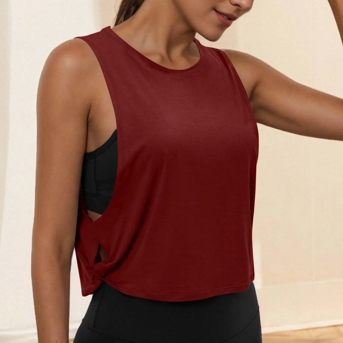 Women Sleeveless Yoga Tops Athletic Vest Breathable Blouse Cover Up Gym Workout Cool T-Shirt Running Short Tank Crop Top - Matrix-studios.com