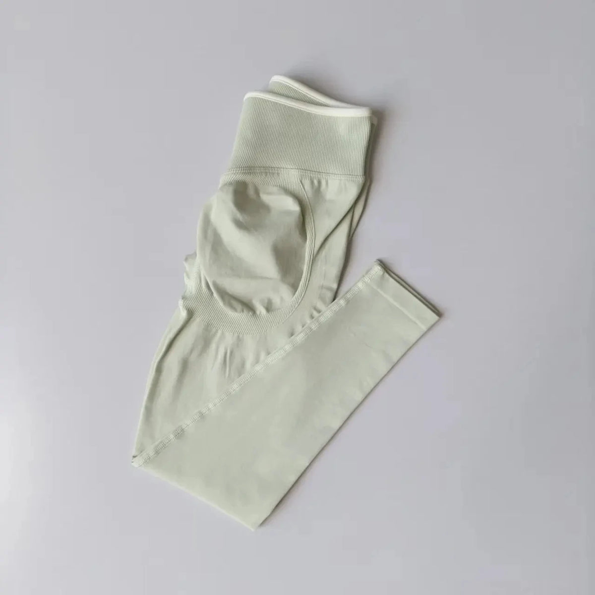 Women's Seamless Gym Solid Color Sports Pants White Edge Waist Tight High Waist Hip Lifting Yoga Pants Running Exercise Pants - Matrix-studios.com