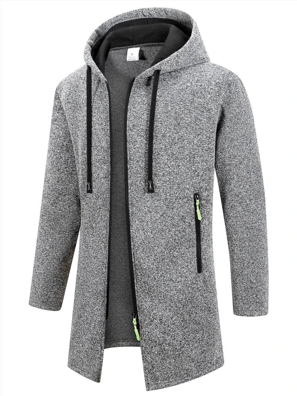 Men's Retro Zipper Jacket Mid Length Windbreaker Spring Autumn Winter Fleece Warm Jackets Fashion Casual Patchwork Yarn Coat - Matrix Studios