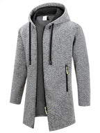Men's Retro Zipper Jacket Mid Length Windbreaker Spring Autumn Winter Fleece Warm Jackets Fashion Casual Patchwork Yarn Coat - Matrix Studios