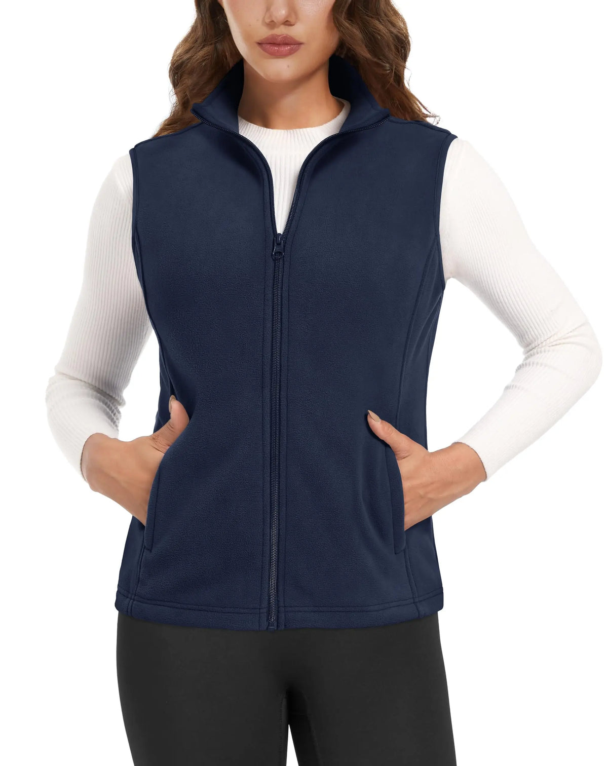 TACVASEN Autumn Winter Soft Warm Vest Womens Fashion Fleece Sleeveless Jacket Lightweight Outdoor Casual Zipper Front Waistcoat - Matrix Studios
