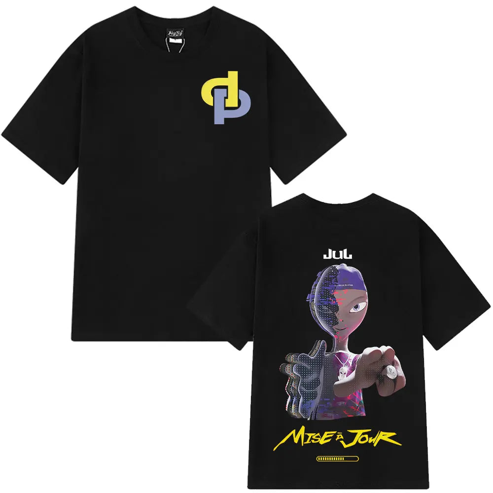 Rapper Jul Graphic Vintage T-shirt Man Woman Fashion Hip-hop T Shirt Summer Short-sleeved  Cotton Oversized Aesthetic T-shirts