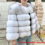 QUEENTINA Real Fox Fur Coat Winter Women'S New Fashion Furry 2025 Leather And Skin White Clothing Natural New In Coats & Jackets - Matrix Studios