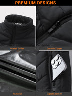 Smart Heated Vest for Women,27/21/2 Zone Warmth, 4 Controls,3 Heat Levels to 50Celsius Max for Winter Commuting/Holiday Presents - Matrix Studios