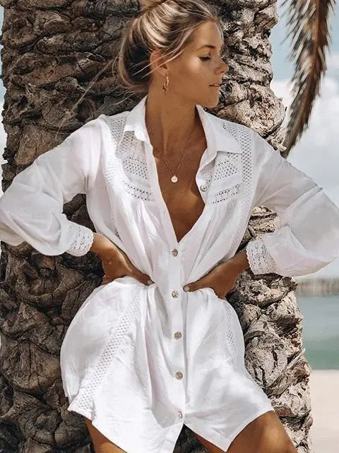 Sexy Cover Up Bikini Women Swimsuit Cover-up Beach Bathing Suit Beach Wear Knitting Swimwear Mesh Beach Dress Tunic Robe - Matrix Studios