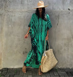 2026 Summer Bohemian Striped Print Women Beach Dress Bathing Suit Cover Up Summer Tunic for Woman Beachwear Robe De Plage Kaftan - Matrix Studios