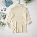 2026 Simple Women Turtleneck Sweater Winter Fashion Pullover Elastic Knit Ladies Jumper Casual Solid Black Female Basic Tops - Matrix Studios
