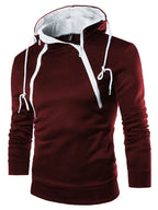 Men's Hoodies Long Sleeve Sweatshirts for Men Zipper Hooded Pullover High Neck Mens Sweatshirt Top Jacket Coat Black Sweater - Matrix Studios
