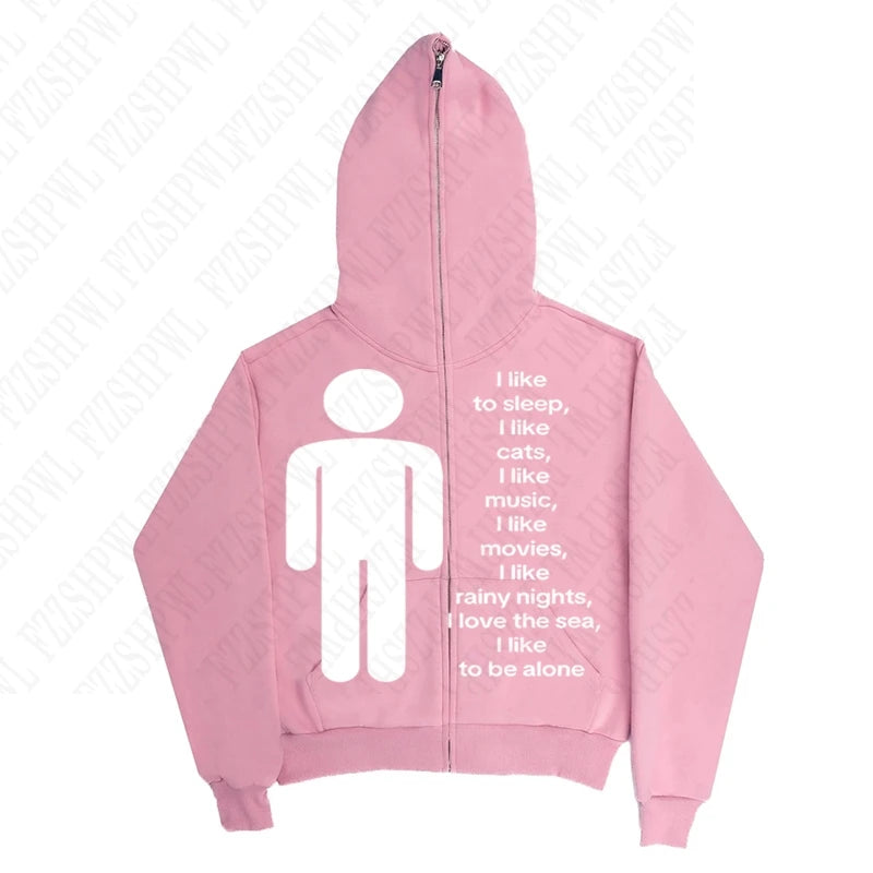 American y2k Harajuku street vintage trend autumn and winter, unique hip-hop punk print for both men and women, pullover hoodie