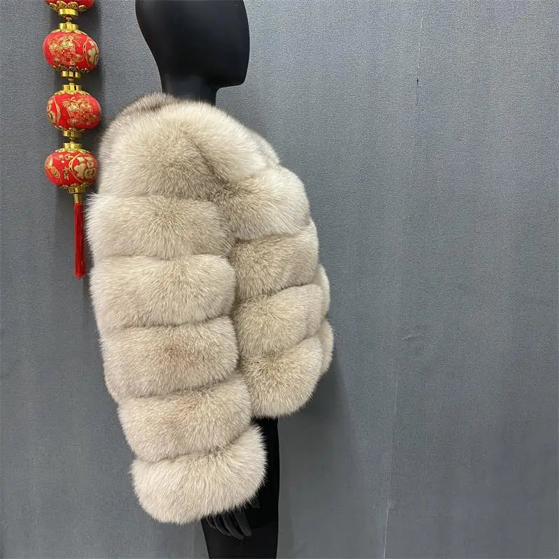 Style Real Fur Coat 100% Natural Fur Jacket Female Winter Warm Leather Fox Fur Coat High Quality Fur Vest - Matrix Studios