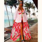 Women Swimsuit Crochet Beach Cover Up Dress Sleeve Kaftan Beach Tunic Long Pareos Bikinis Cover Ups Summer Robe Plage Beachwear - Matrix Studios