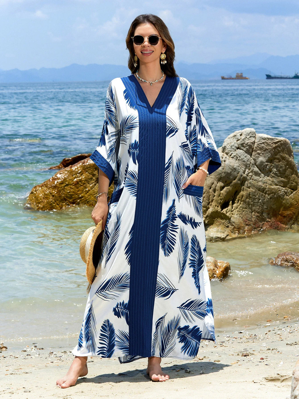 Women Swimsuit Crochet Beach Cover Up Dress Sleeve Kaftan Beach Tunic Long Pareos Bikinis Cover Ups Summer Robe Plage Beachwear - Matrix Studios