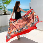 23 Styles 90x180cm Travel Beach Pareo Sunscreen Cover-Ups Women Large Dress Bikini Bathing Brazilian Swimwear Sarong Wrap Scarf - Matrix Studios