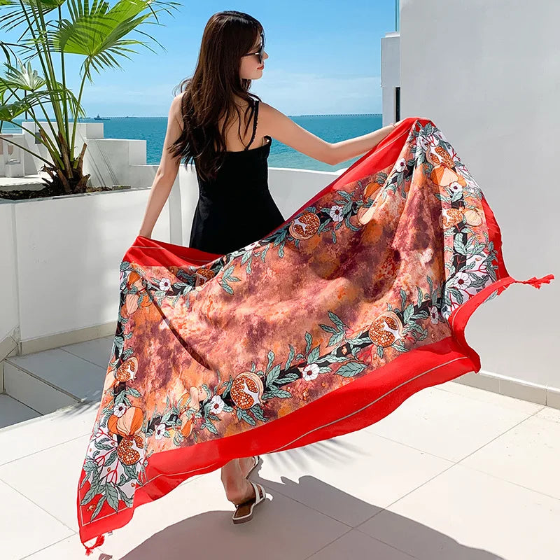 23 Styles 90x180cm Travel Beach Pareo Sunscreen Cover-Ups Women Large Dress Bikini Bathing Brazilian Swimwear Sarong Wrap Scarf - Matrix Studios
