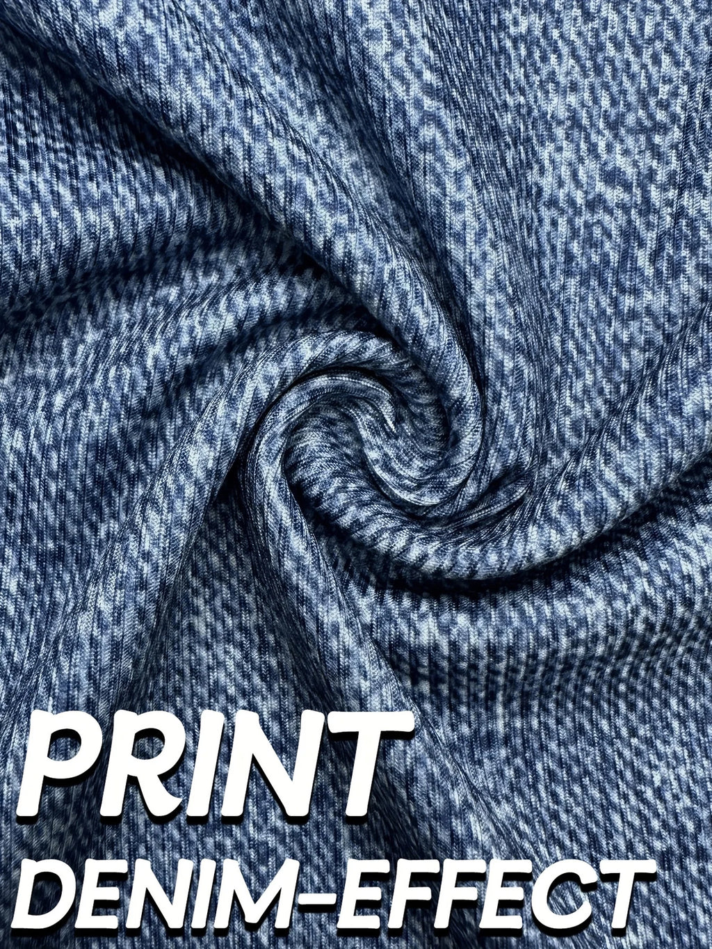 Plus Size Denim Print High-Stretch Flared Pants Loose Fit Comfortable Slimming Non-Jeans Fabric Women's Casual Trousers - Matrix-studios.com