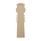 Criss Cross Cut Out Dress, Sexy Bodycon Mock Neck Sleeveless Dress, Women's Clothing - Matrix-studios.com