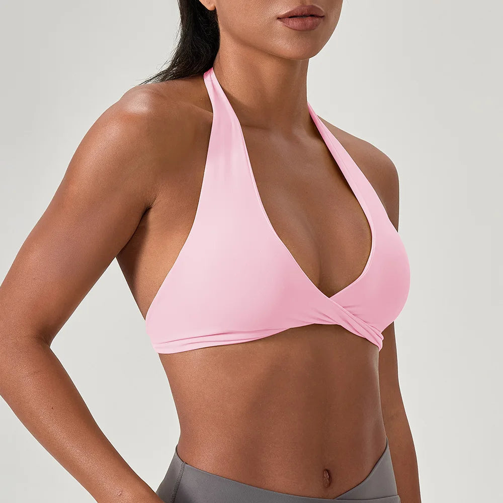 YOGA Naked Feeling Strappy Padded Sports Bras for Women - Fitness Workout Top Criss Cross Back Yoga sports Bras No steel ring - Matrix Studios