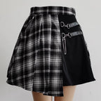 Gothic Sweet Women Pleated Skirt Fashion Plaid Mini High Waist Chic Skirt Kawaii Summer Casual Ladies Plaid Pleated Skirt - Matrix-studios.com