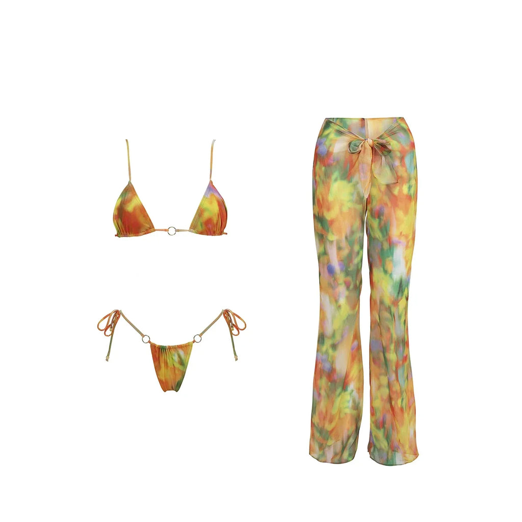 3 Pieces Bikini Women Swimsuit 2025 Female Swimwear Push Up Beachwear Swimming Suit Bathing Suit Pants Micro Bikini Set Biquini - Matrix-studios.com