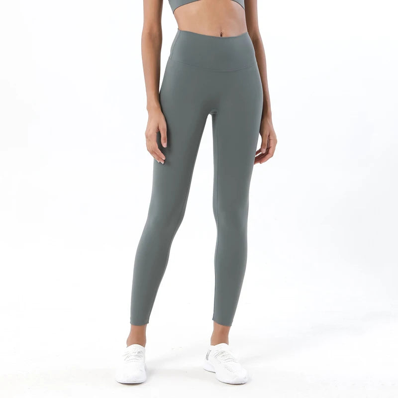 SOISOU Nylon Yoga Pants Gym Leggings Women Girl Fitness Soft Tights High Waist Elastic Breathable No T Line Sports Pants - Matrix-studios.com