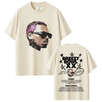 Rapper Chris Brown Breezy Bowl XX Tour 2025 T-shirt Men Women Hip Hop Fashion Pop Music  T Shirts Casual Cotton Vintage T-shirts