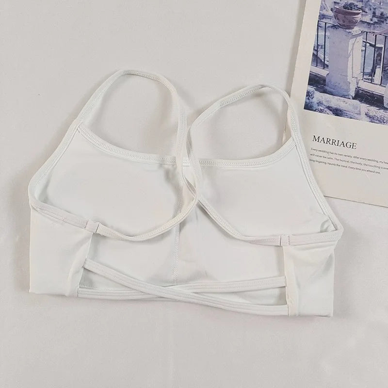 Colorful Strappy Yoga Bra with Sexy Criss Cross Back - Light Support, Quick Dry, Perfect for Summer Workout & Layering - Matrix Studios