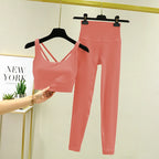 TRY TO BN Yoga Set 2 Piece Sport Bra High Waist Leggings Women's Tracksuit Fitness Tummy Control Squat Proof Workout Gym Clothes - Matrix-studios.com
