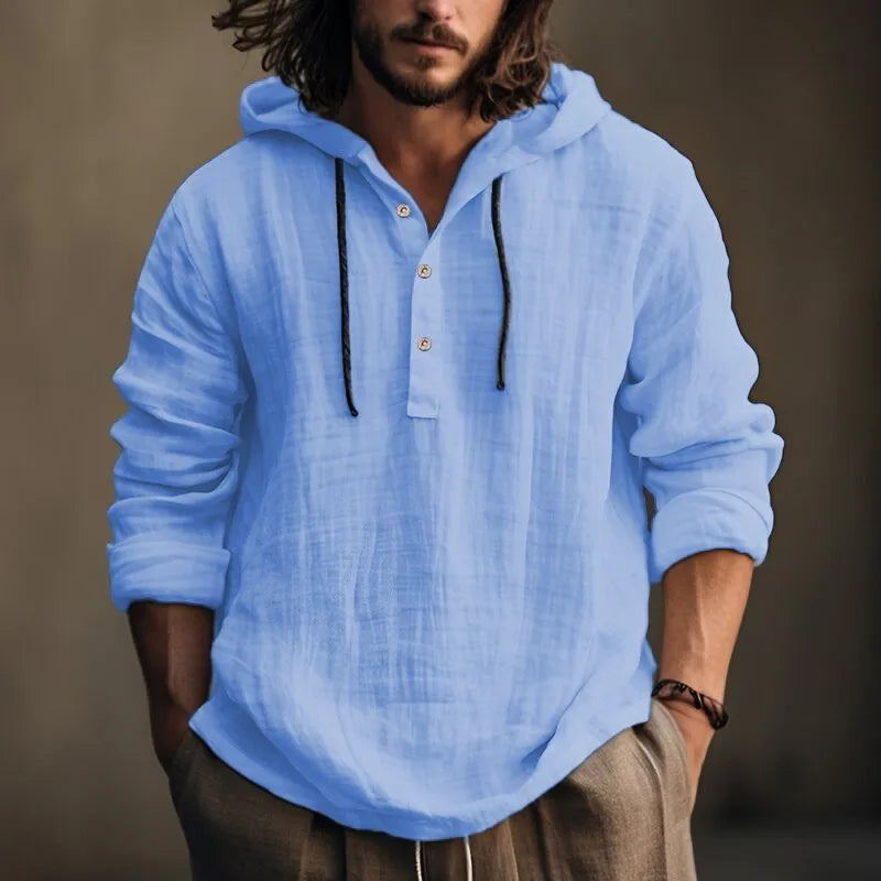 2024 New Men's Casual Blouse Cotton Linen Shirt Loose Tops Long Sleeve Tee Shirt Spring Autumn Casual Men's Shirts - Matrix Studios