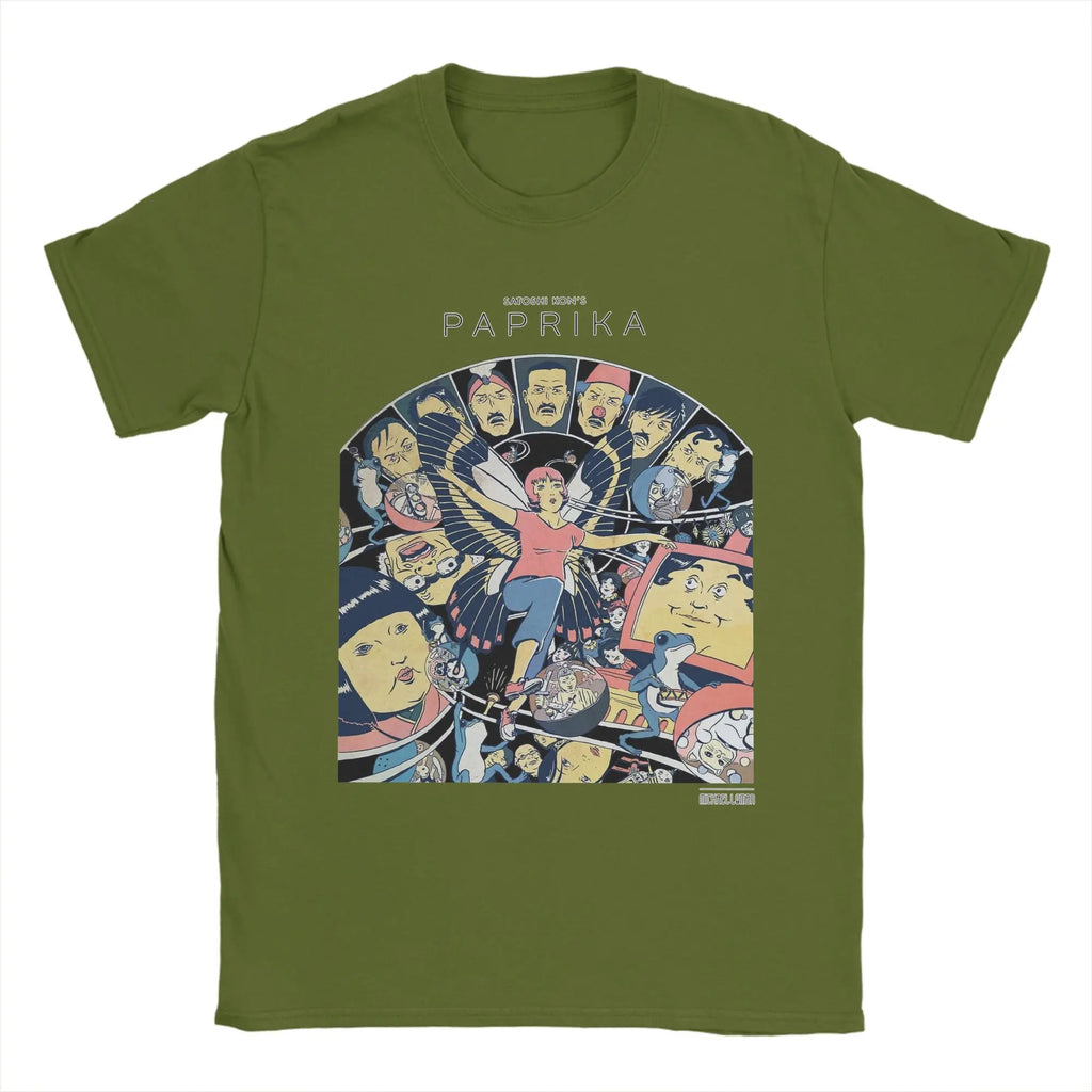 Paprika Satoshi Kon Anime Film Montage T Shirts Men's  100% Cotton T-Shirts Crew Neck  Tees Short Sleeve Clothing 4XL 5XL - Matrix-studios.com