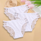 3PC/Set Women's Sexy Floral Lace Panties Low Rise Hollow Out Briefs Transparent Underwear Female Elastic Straps Soft Lingerie - Matrix Studios