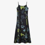 AS AW25 elegance slip satin dress + knitting cross top +mockneck woman clothing set adjustable maxi floor length - Matrix-studios.com
