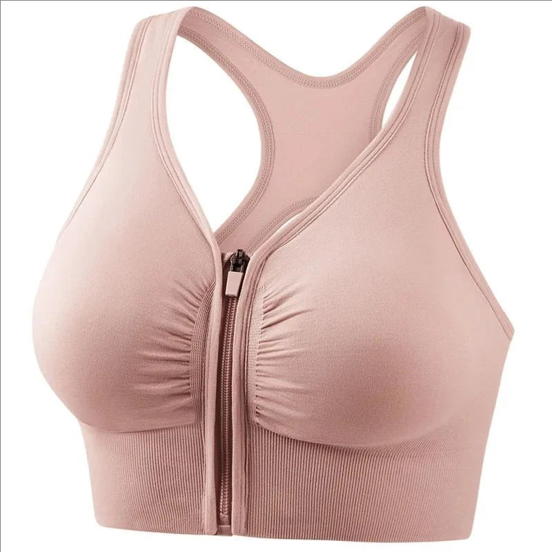 CZGUKE Women's Zipper Sports Bra Vest Plus Size Shock Resistant Bra Women's yoga Running Fitness Bra Women's Underwear - Matrix Studios