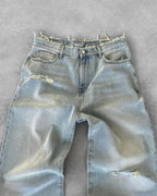 Straight Jeans Distressed Men Jean Ripped Holes Washed Denim Pants Ankle Length Loose Solid Zipper Fly Pockets Casual 2025 - Matrix Studios