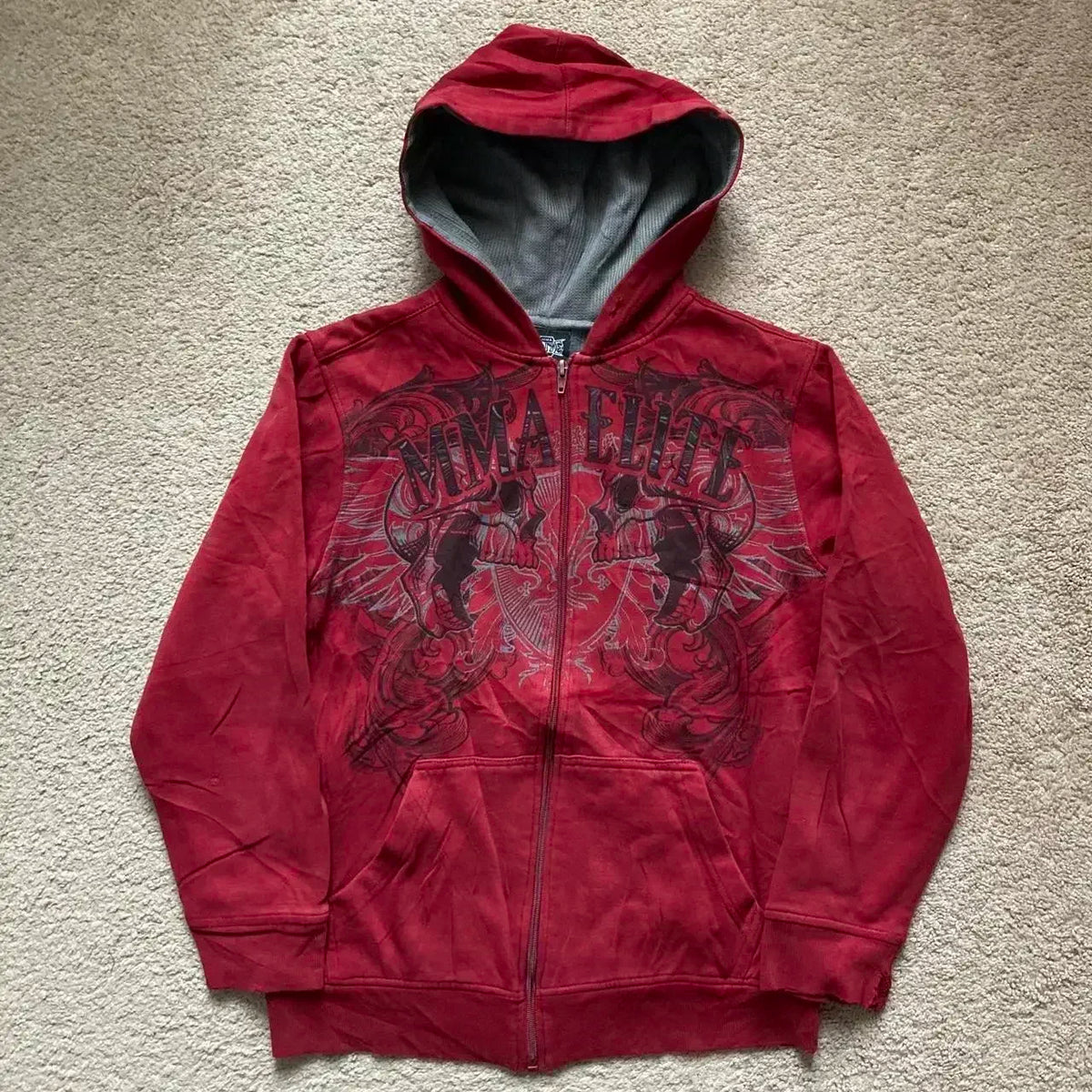Korean Fashion Simple Gray Double Sided Oversized Zipper Hoodie Women Y2K New Harajuku Gothic Casual Joker Couple Sweatshirt - Matrix Studios