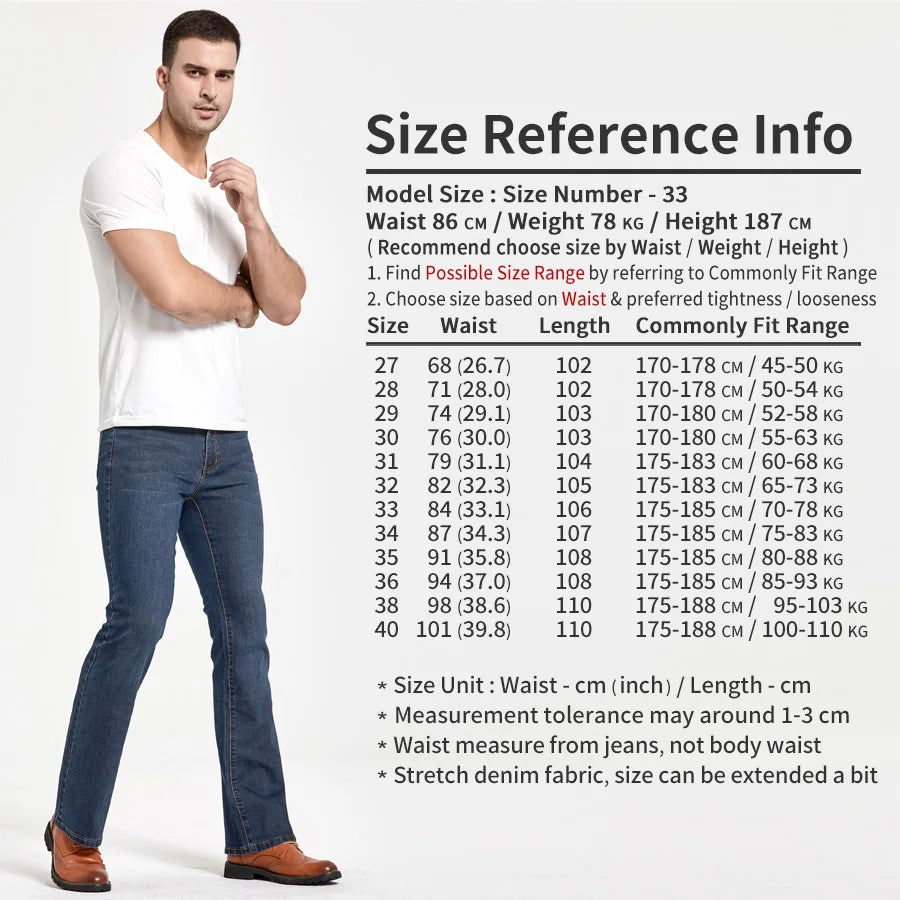 LGRG Mens Boot Cut Jeans Slightly Flared Slim Fit Blue Black Trousers Designer Classic Male Stretch Denim Pants - Matrix Studios