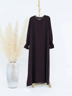 Eid Jersey Solid Modest Under Abaya Dubai 2024 Palestine Women Islamic Clothing Muslim Kaftan Inner Dresses Robe Femme Musulmane - Matrix-studios.com