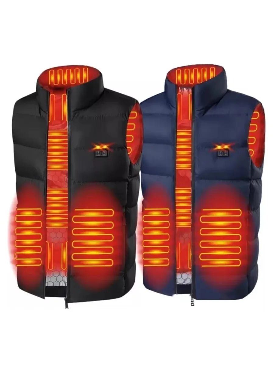 9 Heated Vest Zones Electric Heated Jackets Men Women Sportswear Heated Coat Graphene Heat Coat USB Heating Jacket For Camping - Matrix Studios