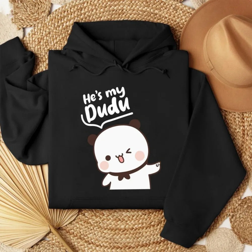 Bubu Dudu Bear Couple Hoodies Matching His and Hers Outfit Casual Cute Couple Outfits Fall Winter Men Women Daily Life Apparel - Matrix Studios
