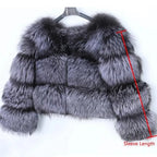 Faux Fur Coat Women's Jacket Winter Fashion Warm Thick Fox Raccoon Leather Brown Plus Size Especially Fake Fur Cold Coat - Matrix Studios
