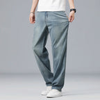 Summer Ultra-thin Lyocell Men's Jeans Drape Soft Fabric Loose Straight Casual Denim Pants Elastic Ice Silk Male Trousers - Matrix Studios