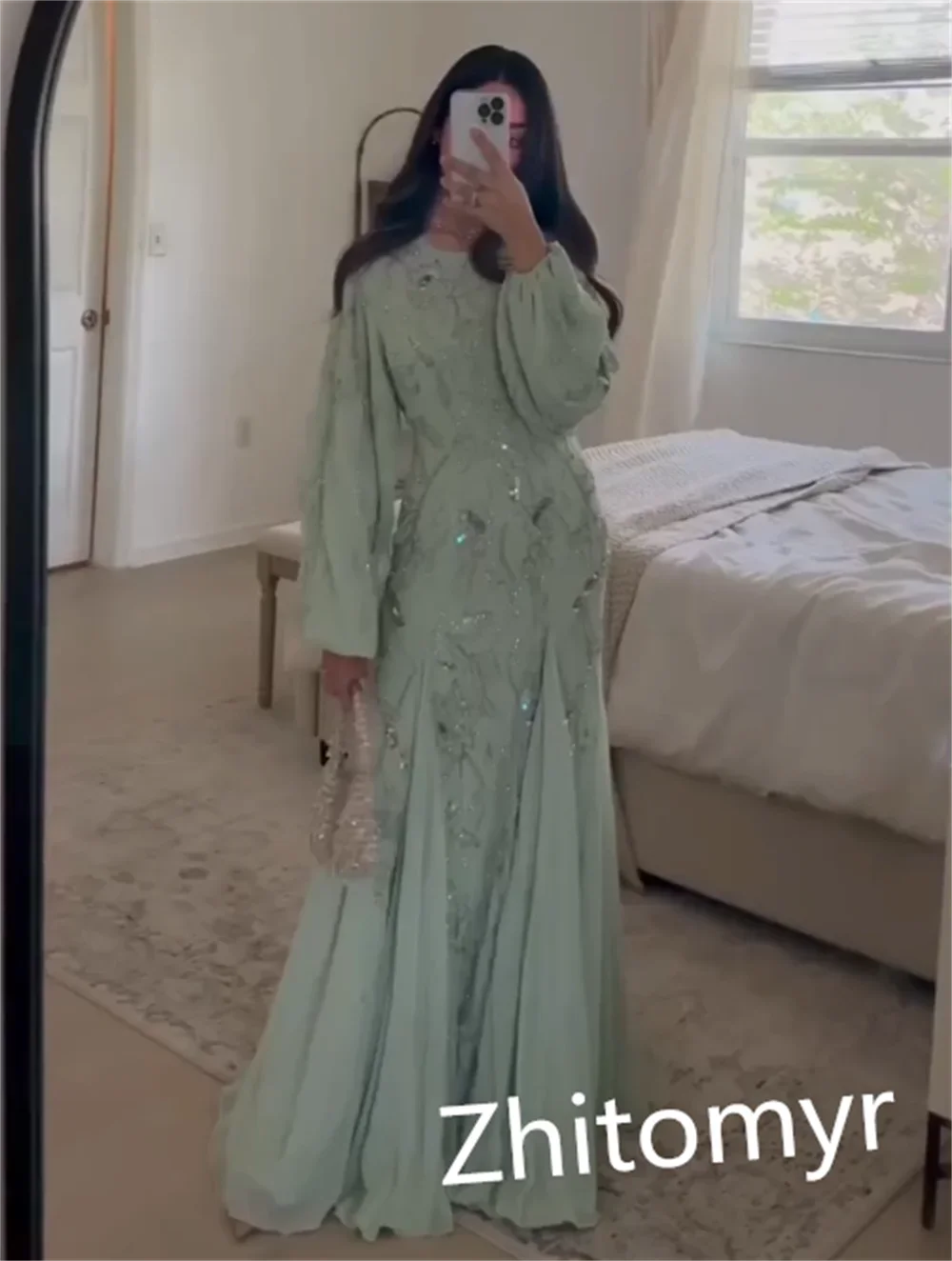 Customized Exquisite Intricate Jewel A-line Floor Length Evening Dress Formal Ocassion Gown Chiffon Prom Dress Luxury Classic Fo - Matrix-studios.com