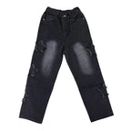 Star Embroidery Straight Casual Men Jeans Gothic Neutral New Wide Leg Loose Hip-hop Fashion Youth Streetwear Denim Trousers Y2K - Matrix Studios