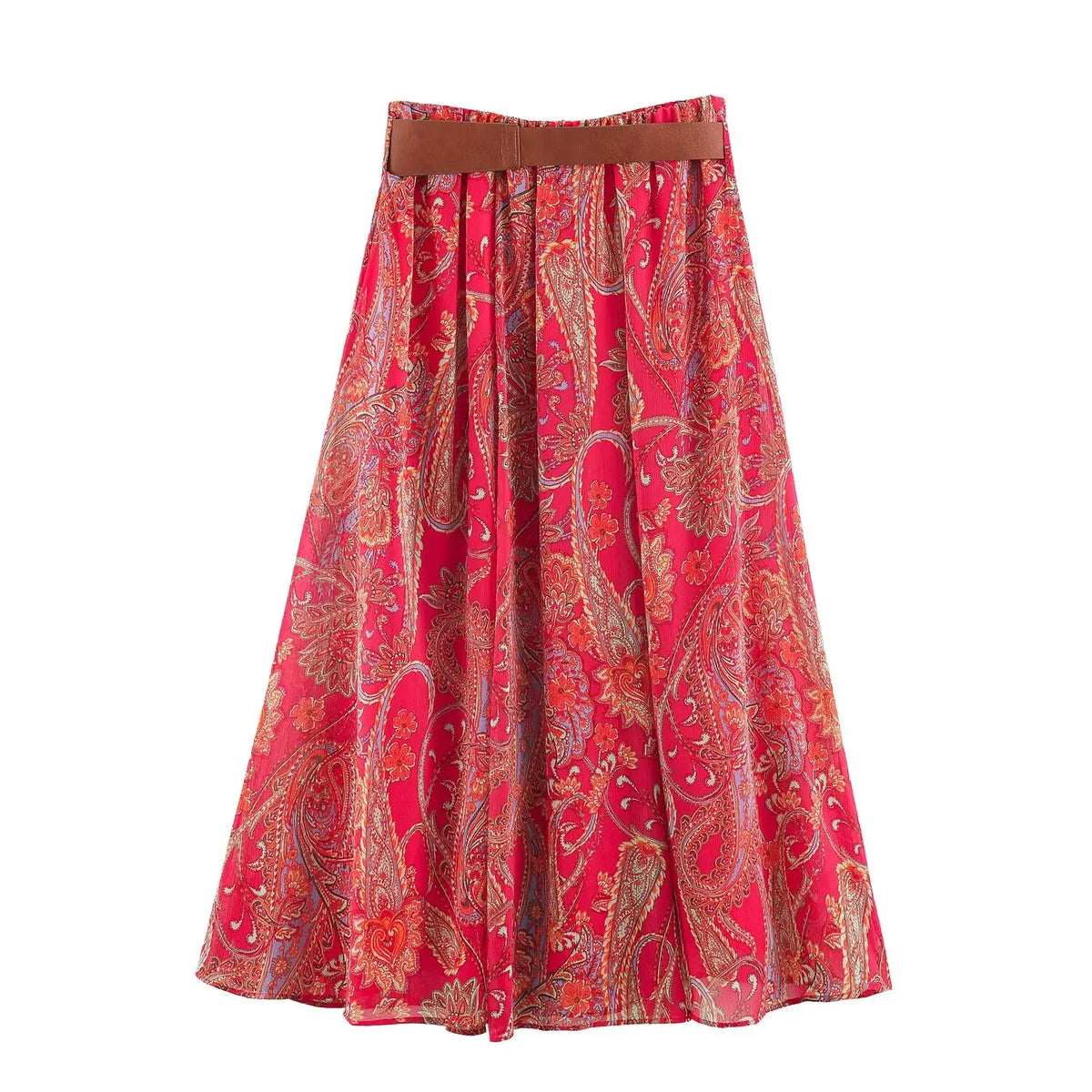 BSAY Summer Bohemian Women Bow Halter Neck Sleeveless Top High‑Waist Flowy Long Skirt With Belt Holiday 2‑Piece Matching Outfit - Matrix-studios.com