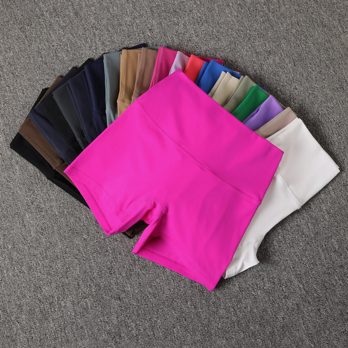 Solid Color Women Fitness Sport Short High Waist Yoga Short Legging Bike Soft Squatting Proof Comprehensive Training Jog Athleti - Matrix Studios