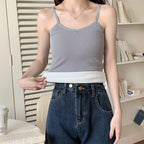 Women Sexy Solid Color Tops Thermal Casual Comfortable Elasticity Crop top Black Thin Velvet Sleeveless  Underwear Tank Top - Matrix-studios.com
