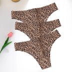 WarmSteps 3Pcs/Set Sexy Leopard Thongs Women's Panties Thongs 2024 New Female Underwear Seamless Printed Panties Ice Silk Briefs - Matrix Studios